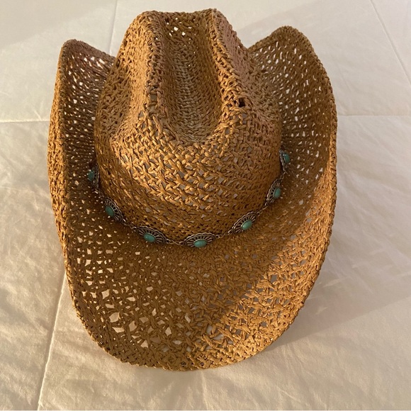 Cowboy Hat with Turquoise Colored  Accents - Picture 14 of 15